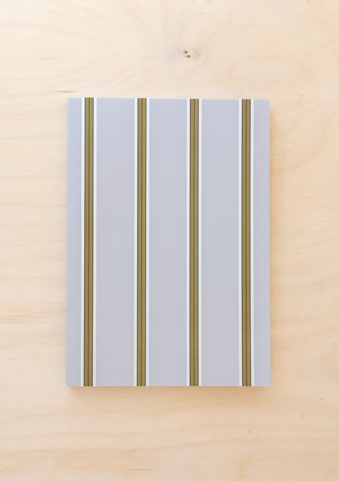 TBCo Stripe Notebook featuring elegant grey and gold vertical stripes on textured A5 cover, perfect for planning and journaling