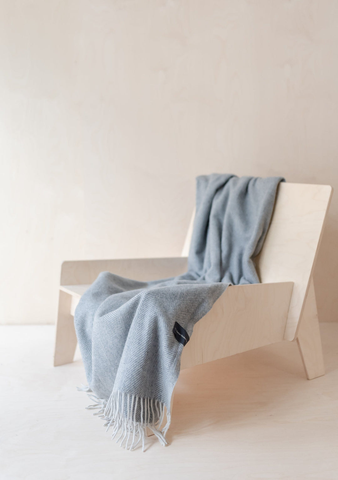 Recycled Wool Small Blanket in Charcoal Herringbone - TBCo