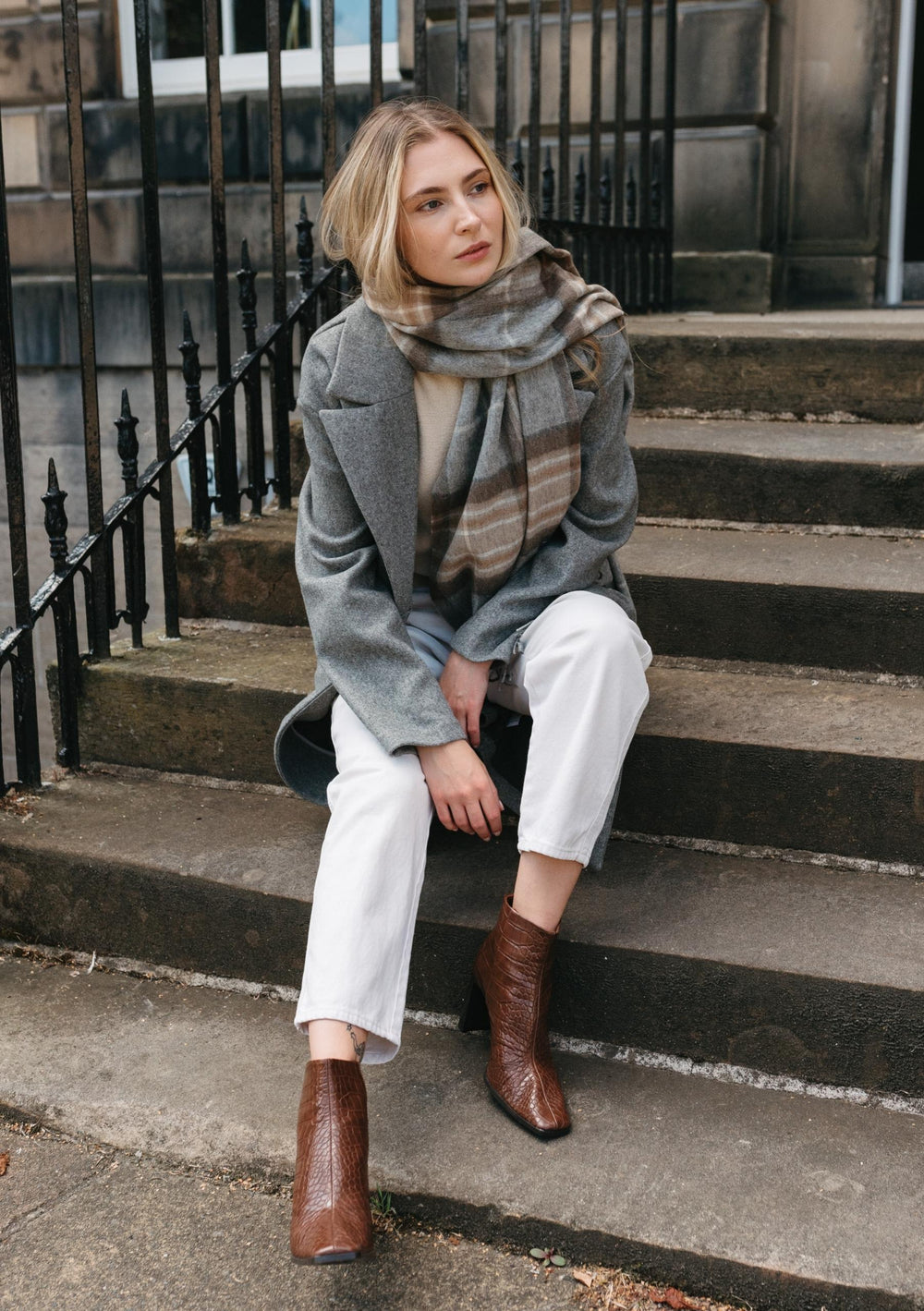 Lambswool Blanket Scarf in Mackellar Tartan - TBCo