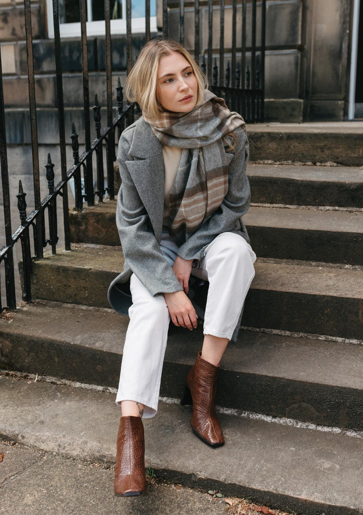 Lambswool Blanket Scarf in Mackellar Tartan - TBCo