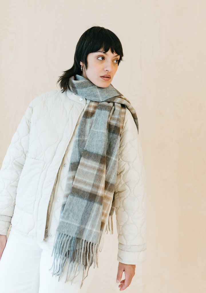Lambswool Oversized Scarf in Mackellar Tartan - TBCo