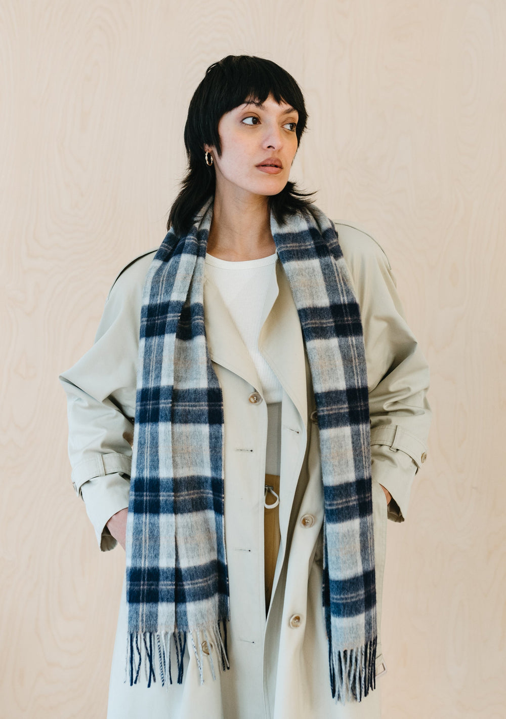 Lambswool Scarf in Bannockbane Silver Tartan - TBCo