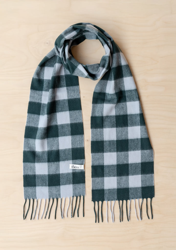 Sample Sale Lambswool Scarf in Forest Gingham