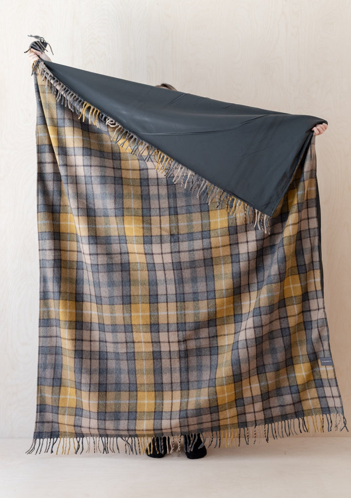 Recycled Wool Picnic Blanket in Buchanan Natural Tartan - TBCo