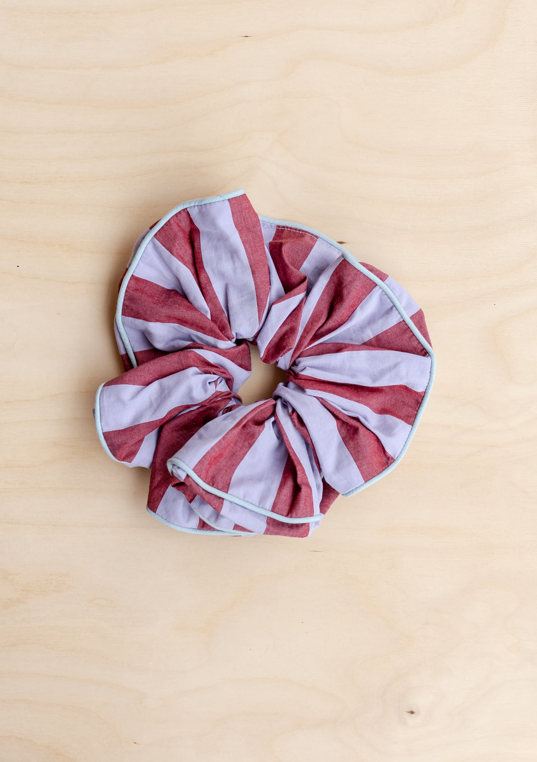 Cotton Oversized Scrunchie in Lilac Stripe