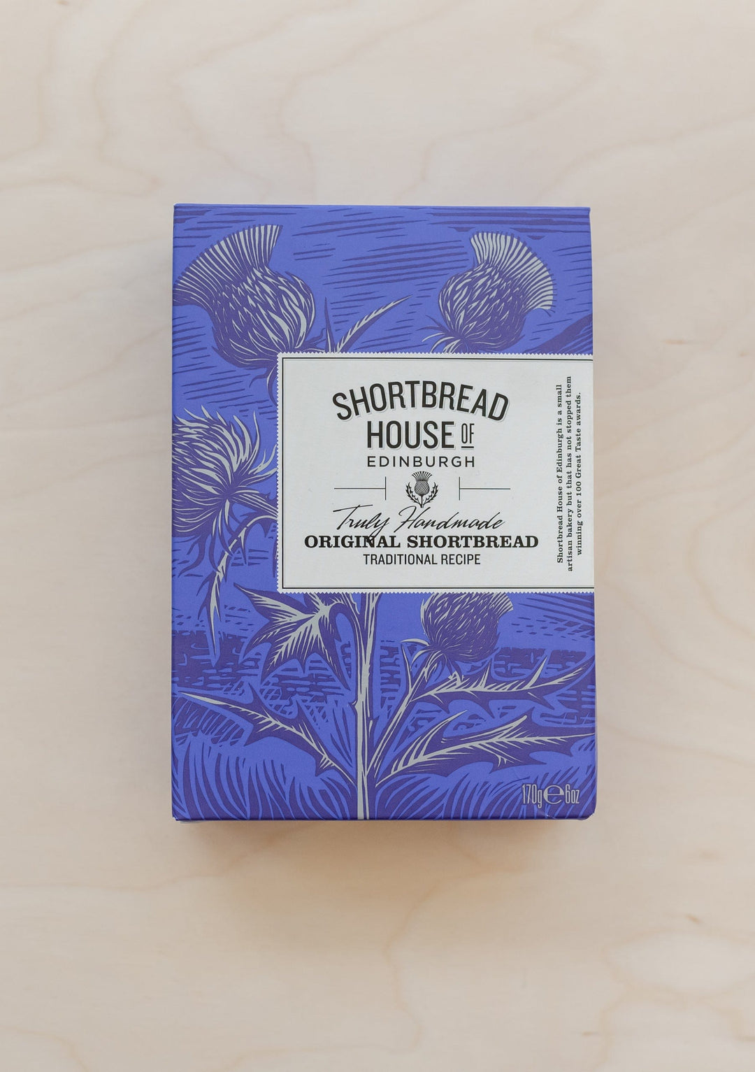 TBCo Shortbread Fingers in elegant blue box featuring traditional Scottish thistle design from Shortbread House of Edinburgh
