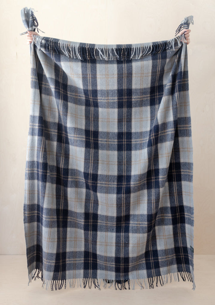 Recycled Wool Blanket in Bannockbane Silver Tartan - TBCo