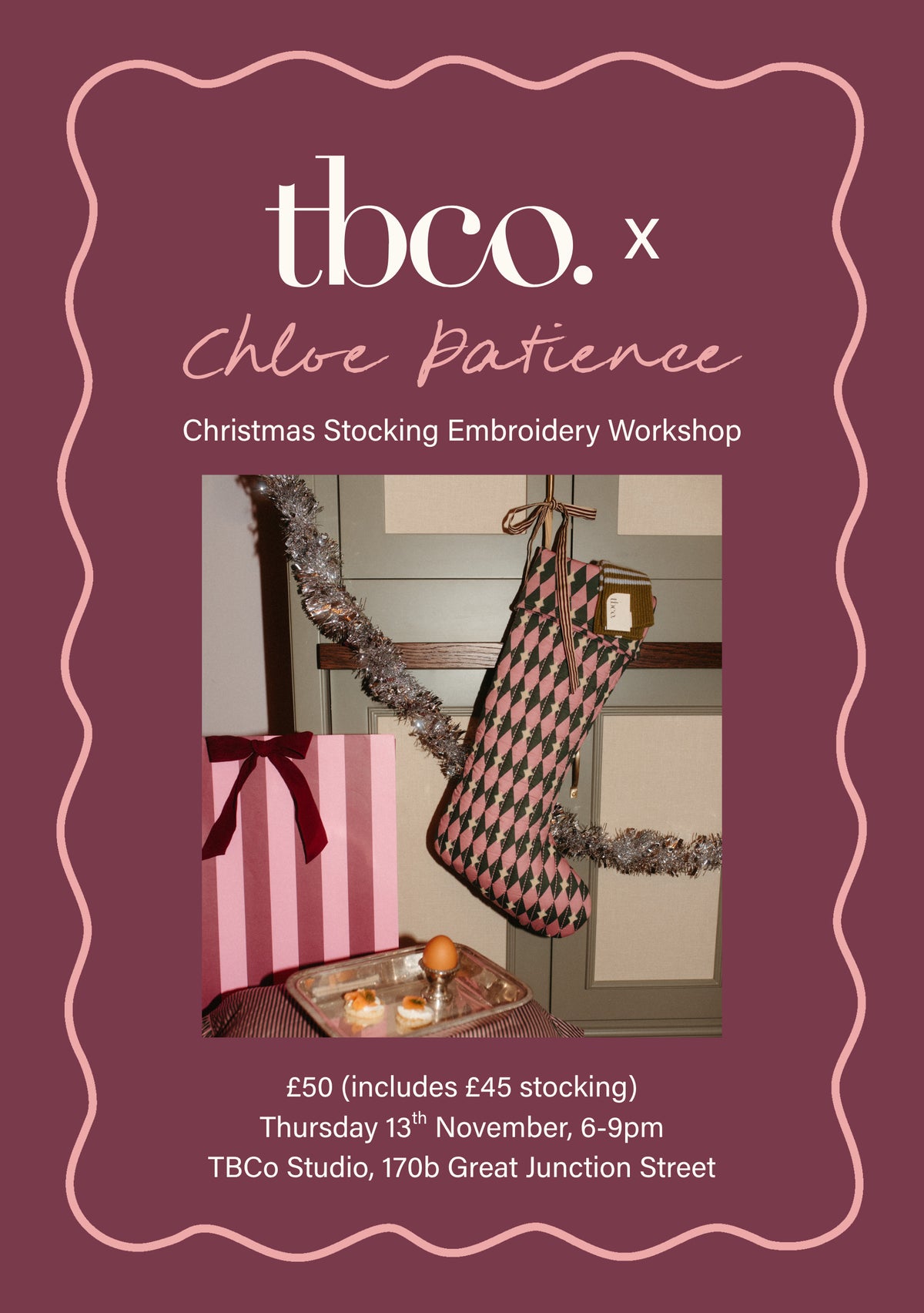 TBCo x Chloe Patience Stocking Embroidery Workshop
