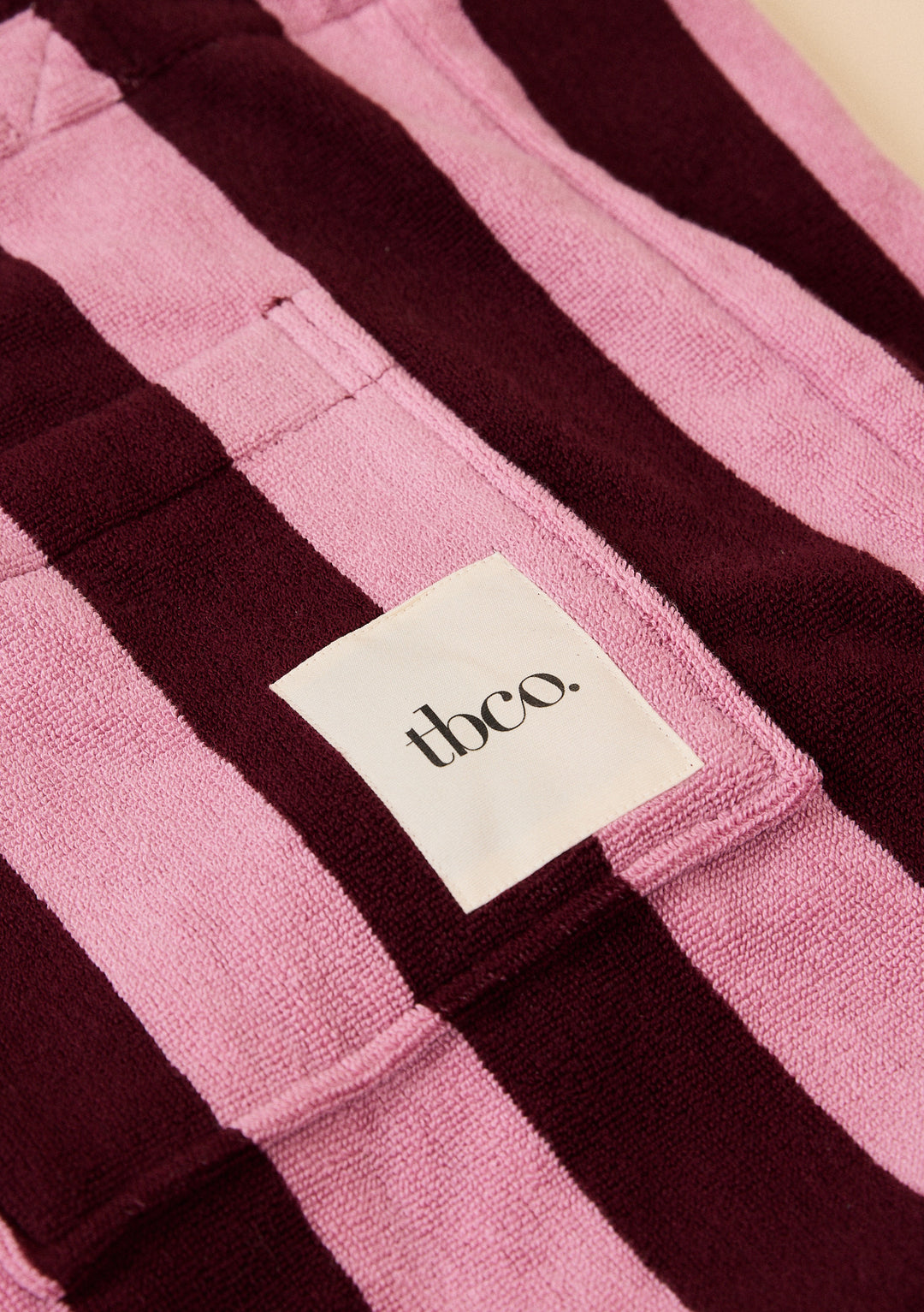 Terry Baumwolltasche in Burgund-Streifen