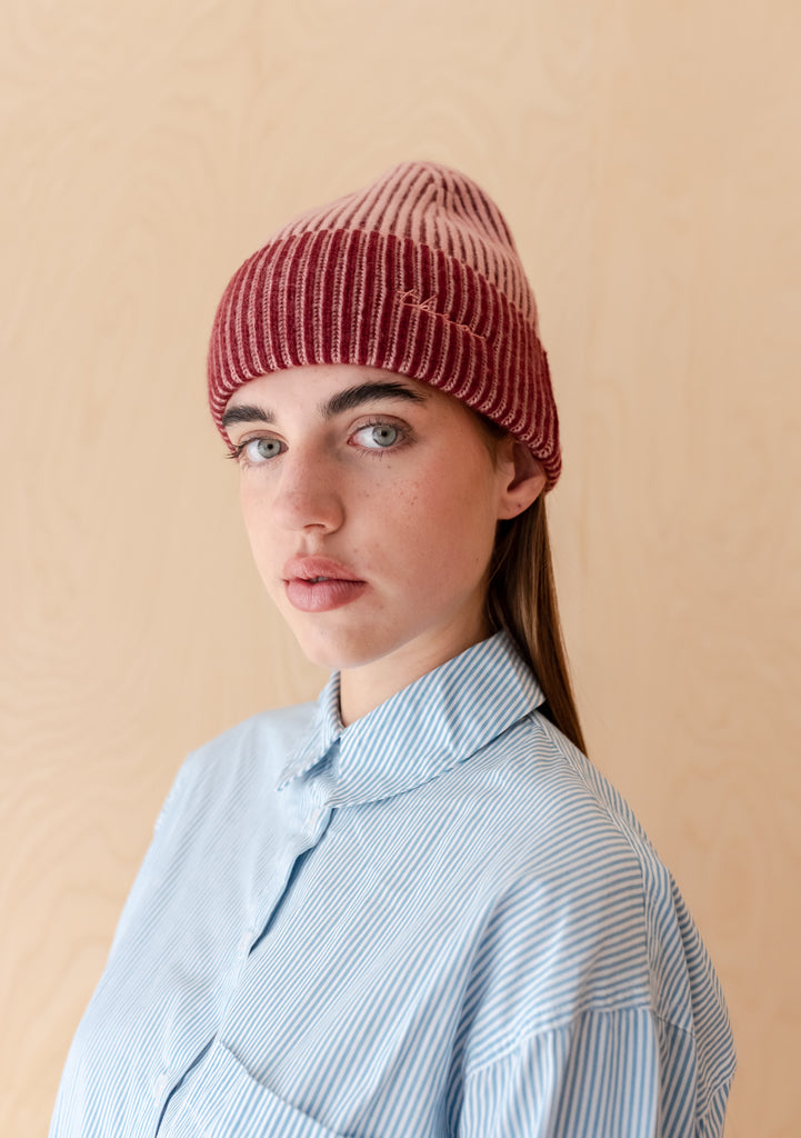 Cashmere & Merino Two Tone Beanie