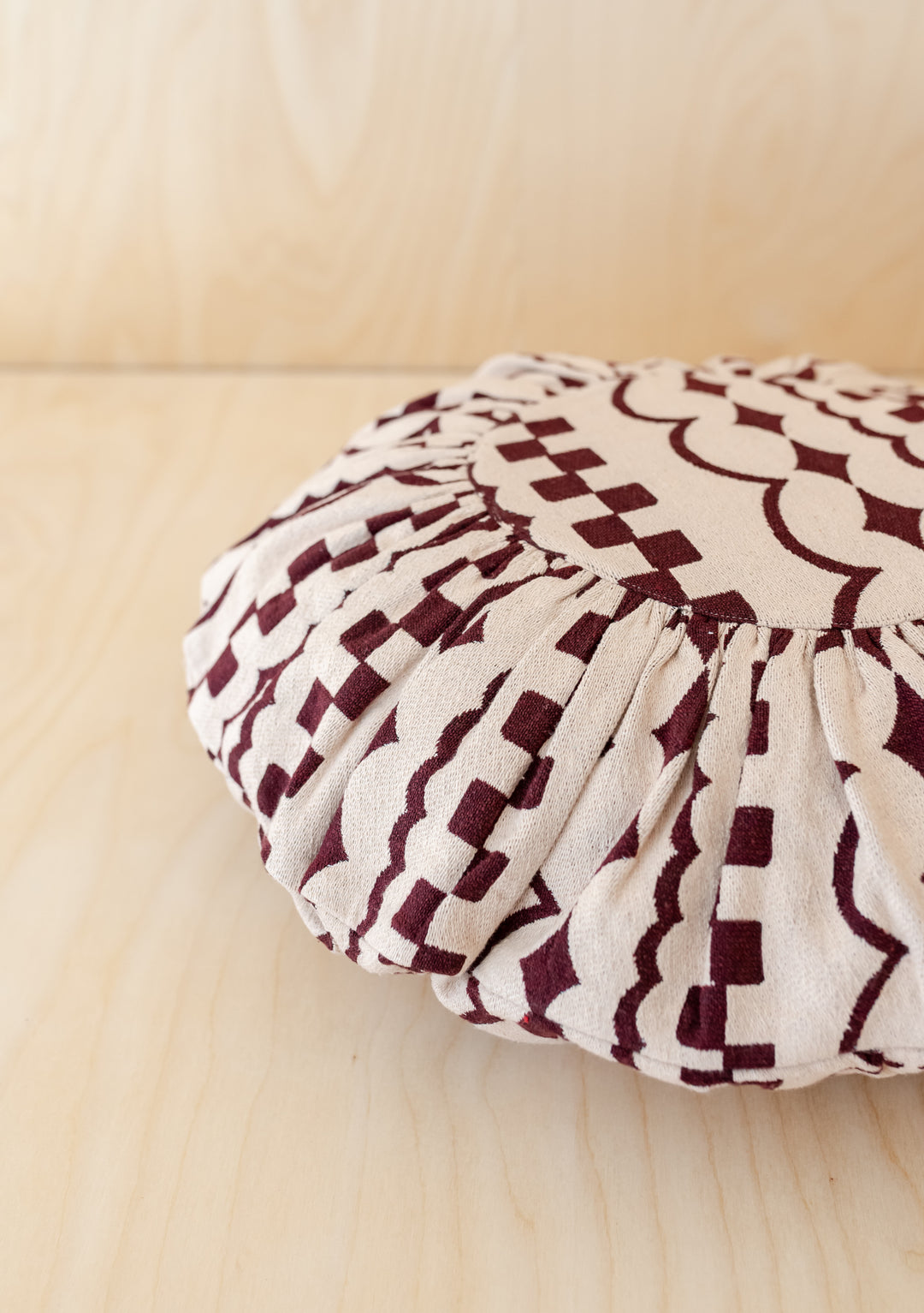 Cotton Cushion Cover in Pink Checker Stripe
