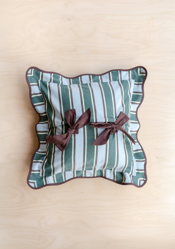 Cotton Cushion Cover in Blue Stripe