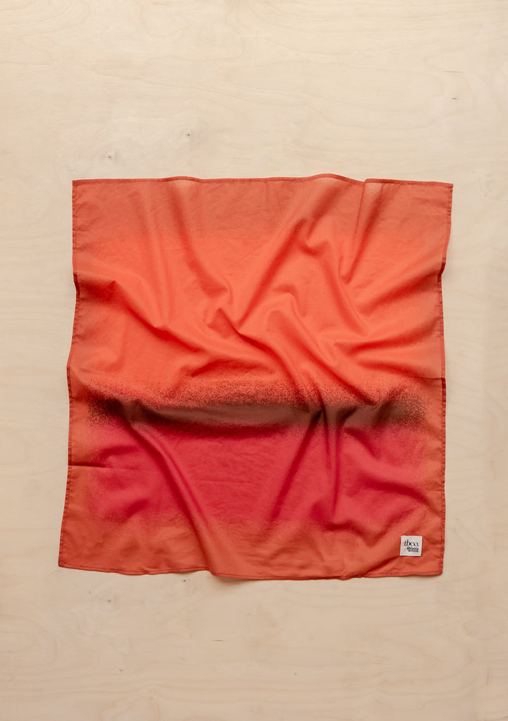 Sample Sale TBCo x Abisola Omole Hues Cotton Scarf in warm red and orange tones with subtle texture detail by TBCo
