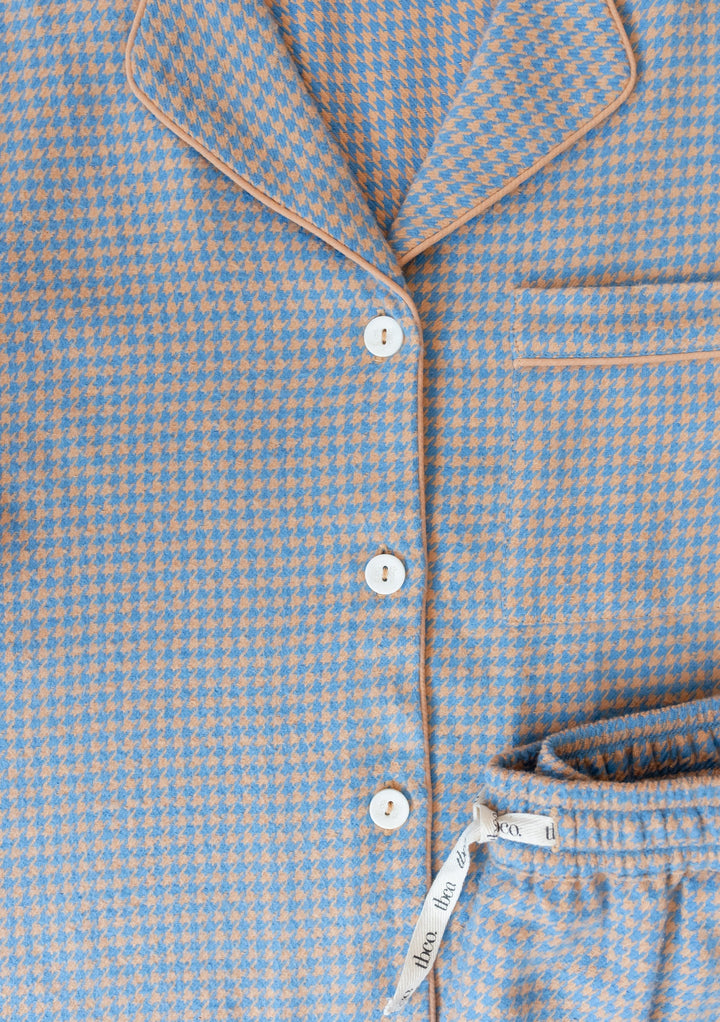 Cotton Pyjamas in Blue Houndstooth
