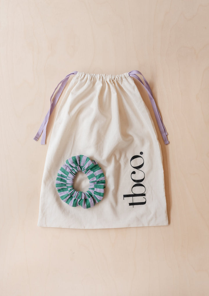 Pre-Order Cotton Pyjamas in Teal Checkerboard - Drawstring Bag & Scrunchie