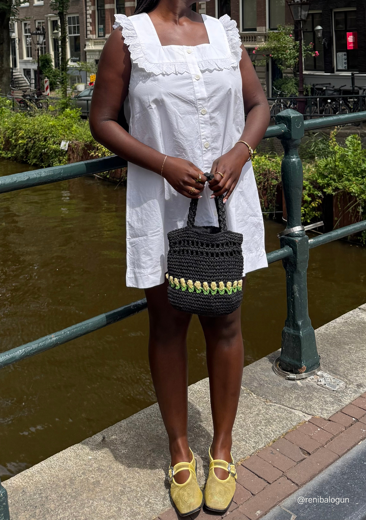 Robe sans manches en broderie anglaise de coton, coloris blanc