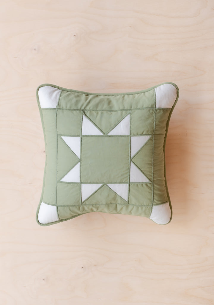 Quilted Cushion Cover in Reversible Celestial Checkerboard