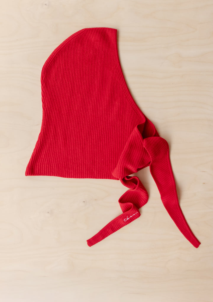 Merino Hood in Red