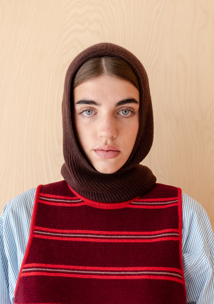 Merino Hood in Brown Two-Tone