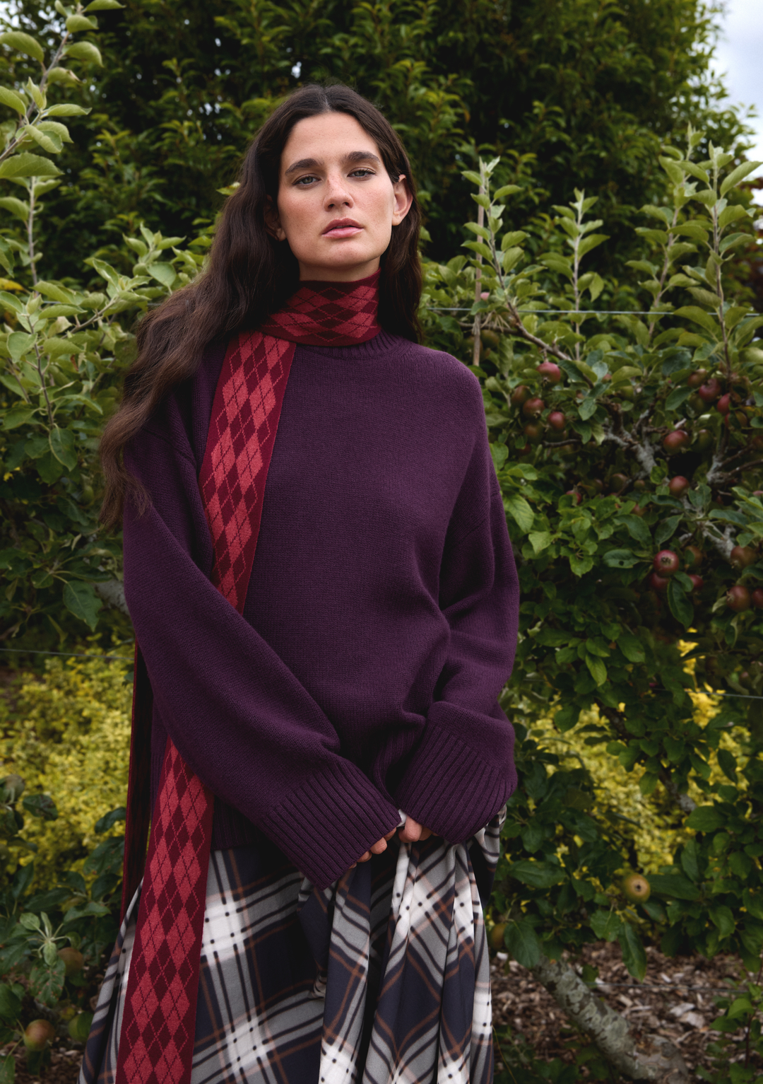 Merino Wool Crew Neck Jumper in Fig