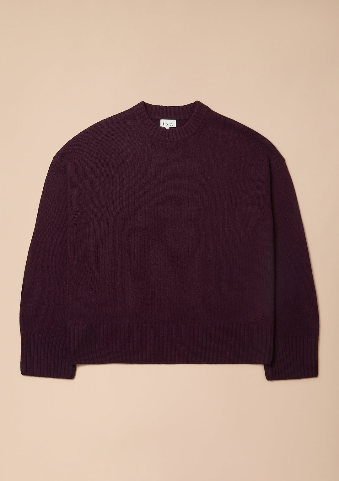 Merino Wool Crew Neck Jumper in Fig