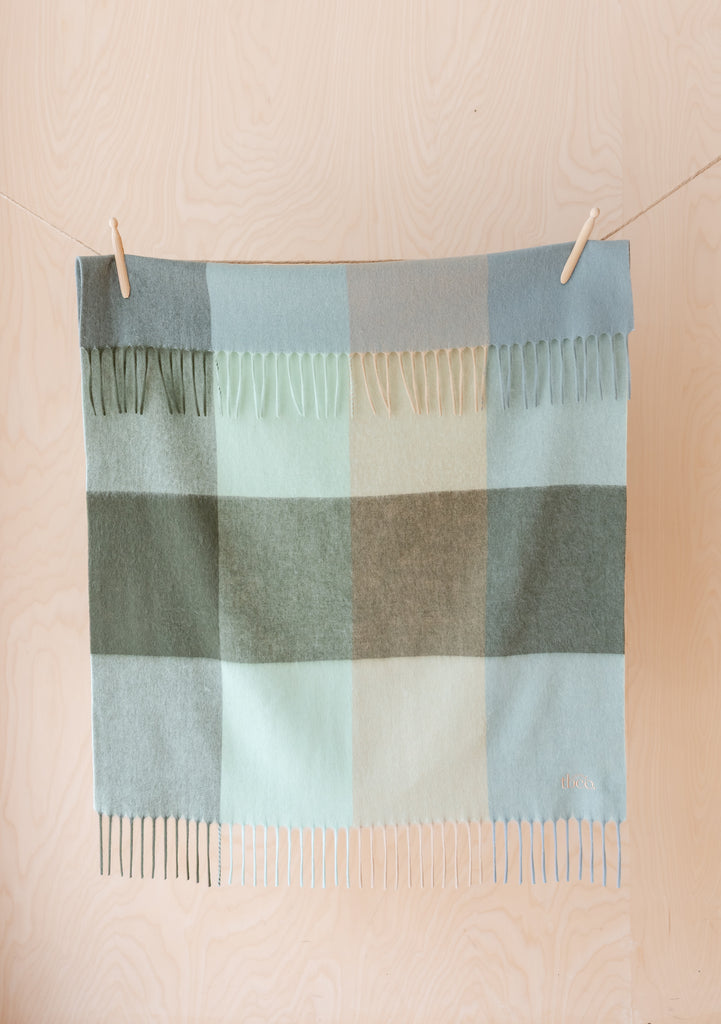 Lambswool Blanket Forest Block Check