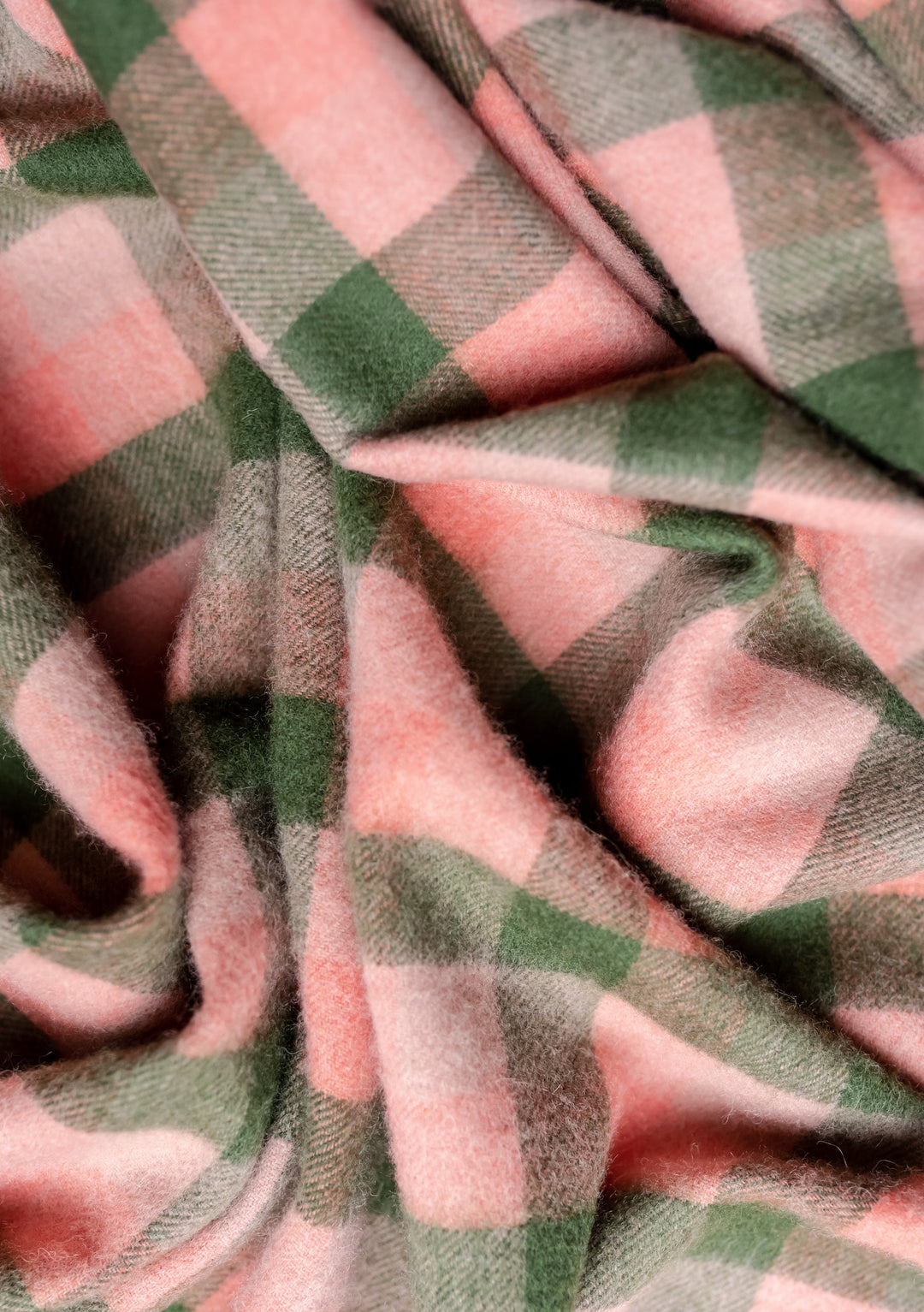 Lambswool Kids Scarf in Pink Multi Gingham