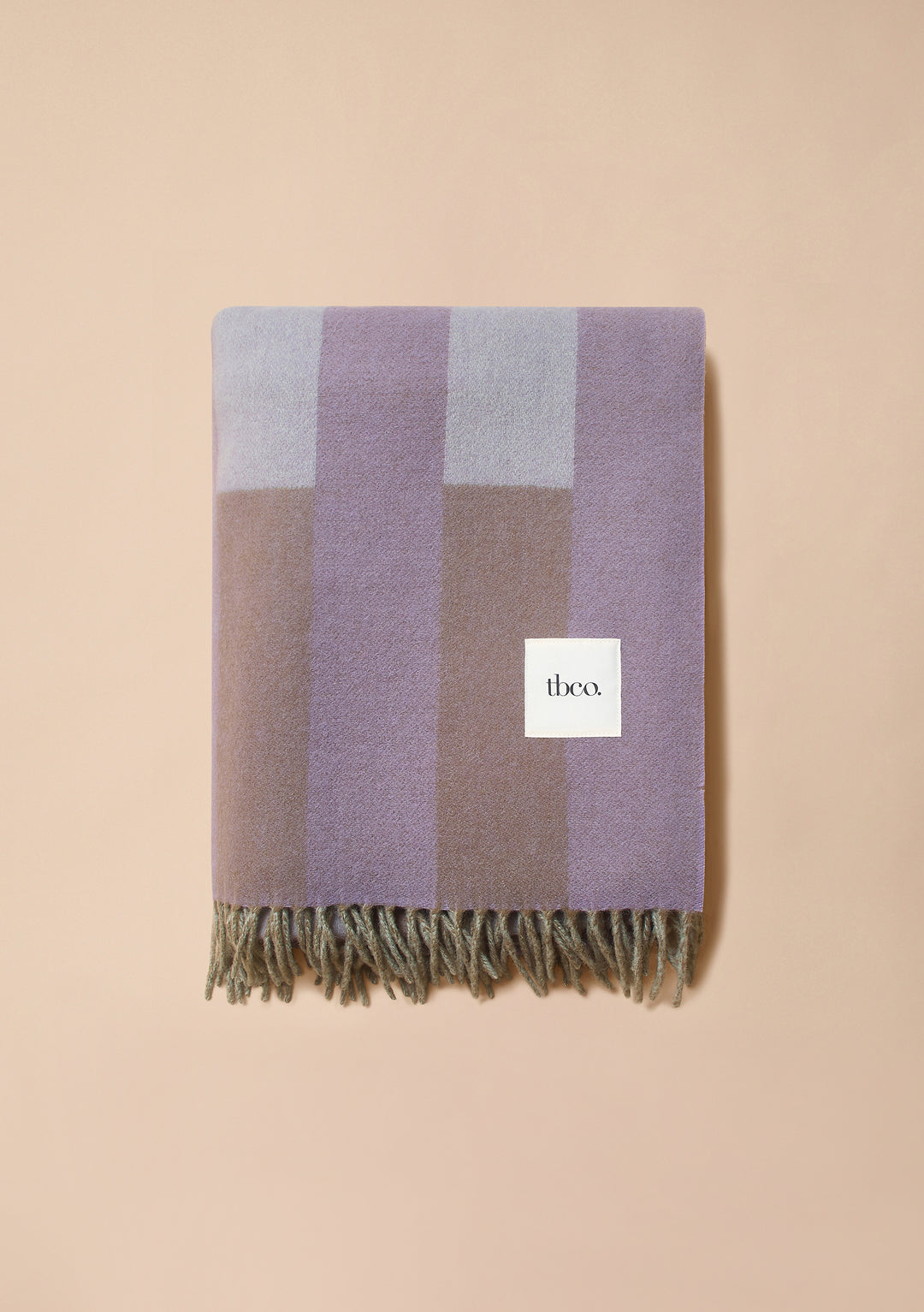 Lambswool Blanket in Lilac Pillar Block