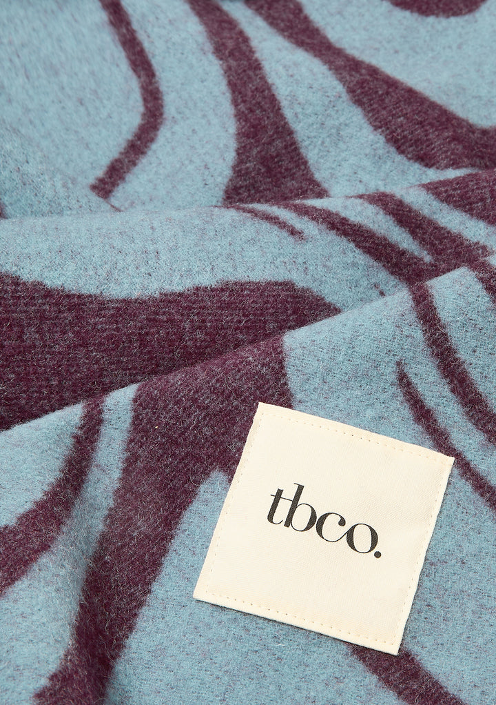 Lambswool Blanket in Blue Marble