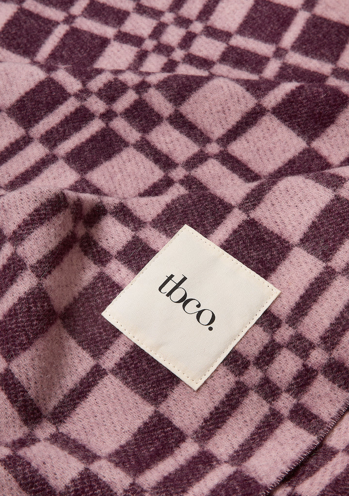 Lambswool Blanket in Rose Craft Check