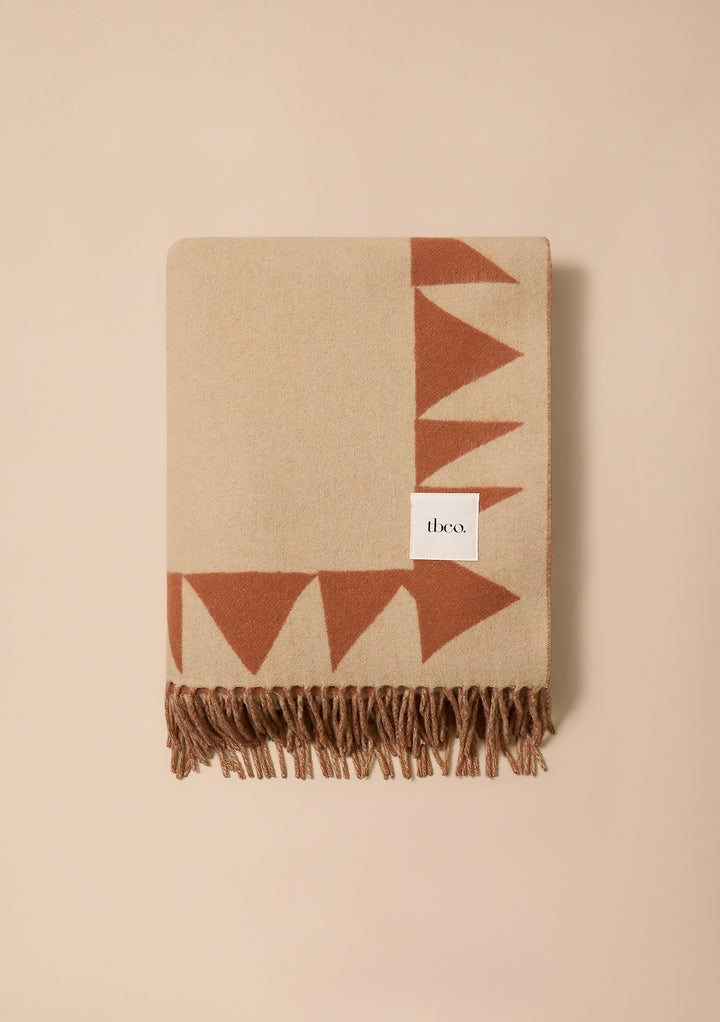 Lambswool Blanket in Almond Folk Frame
