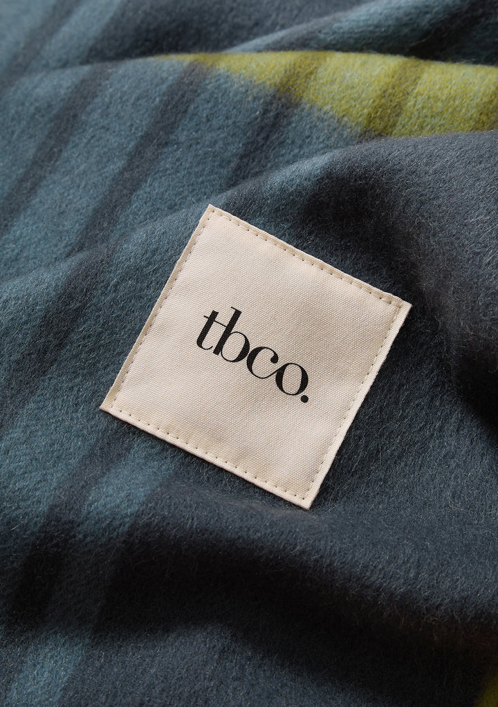 Lambswool Blanket in Blue Pop Stripe