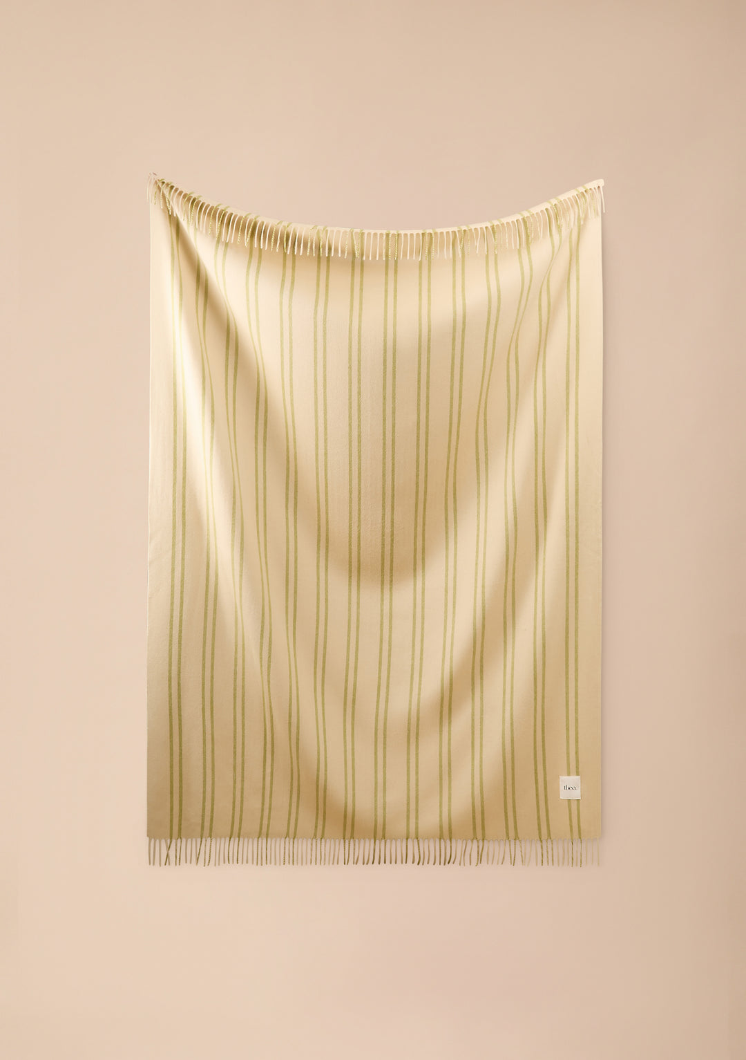 Lambswool Blanket in Green Stripe