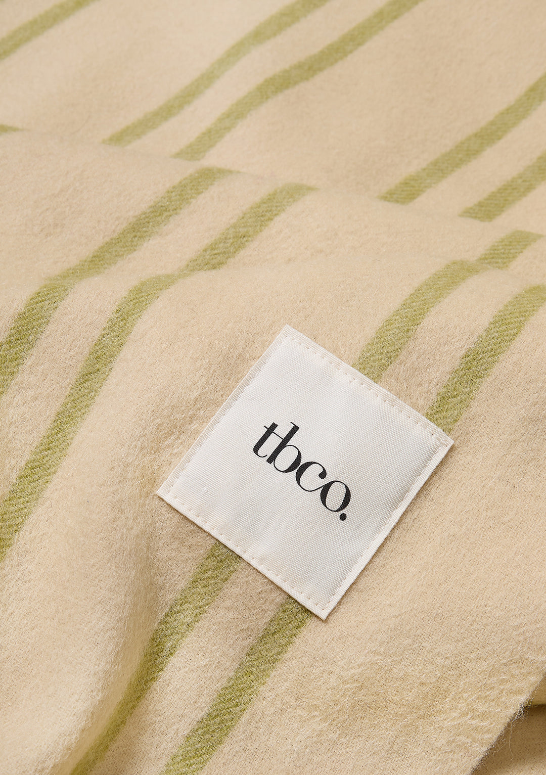 Lambswool Blanket in Green Stripe