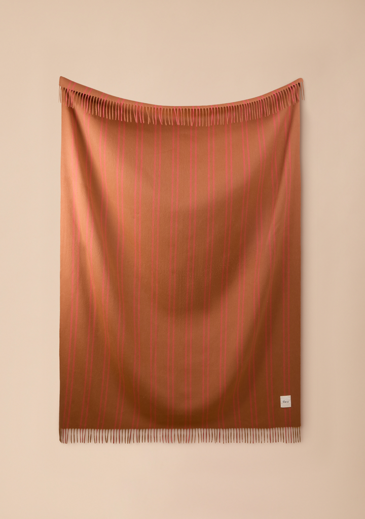 Lambswool Blanket in Hazel Stripe