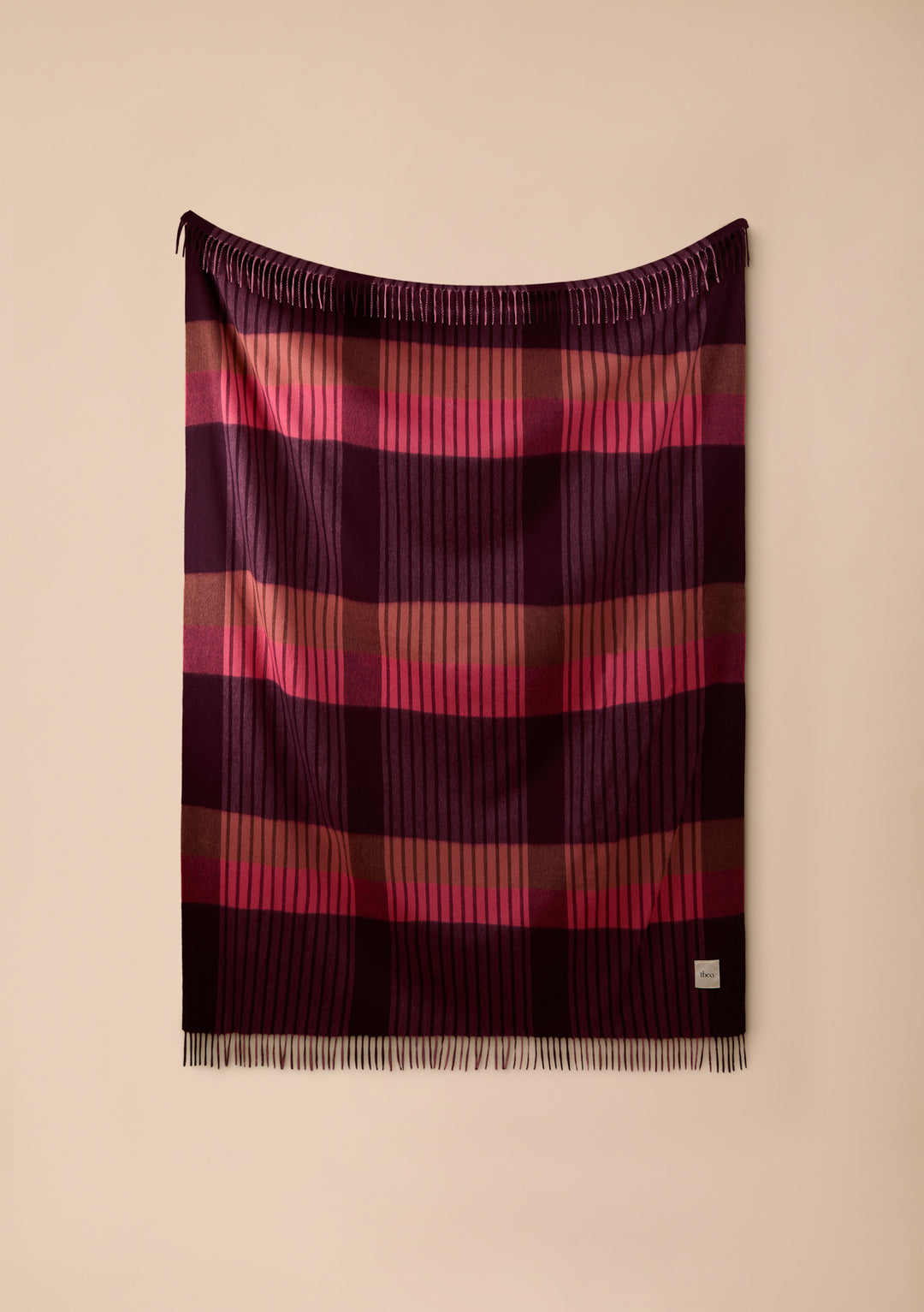 Lambswool Blanket in Pink Pop Stripe