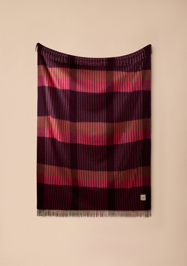 Lambswool Blanket in Pink Pop Stripe