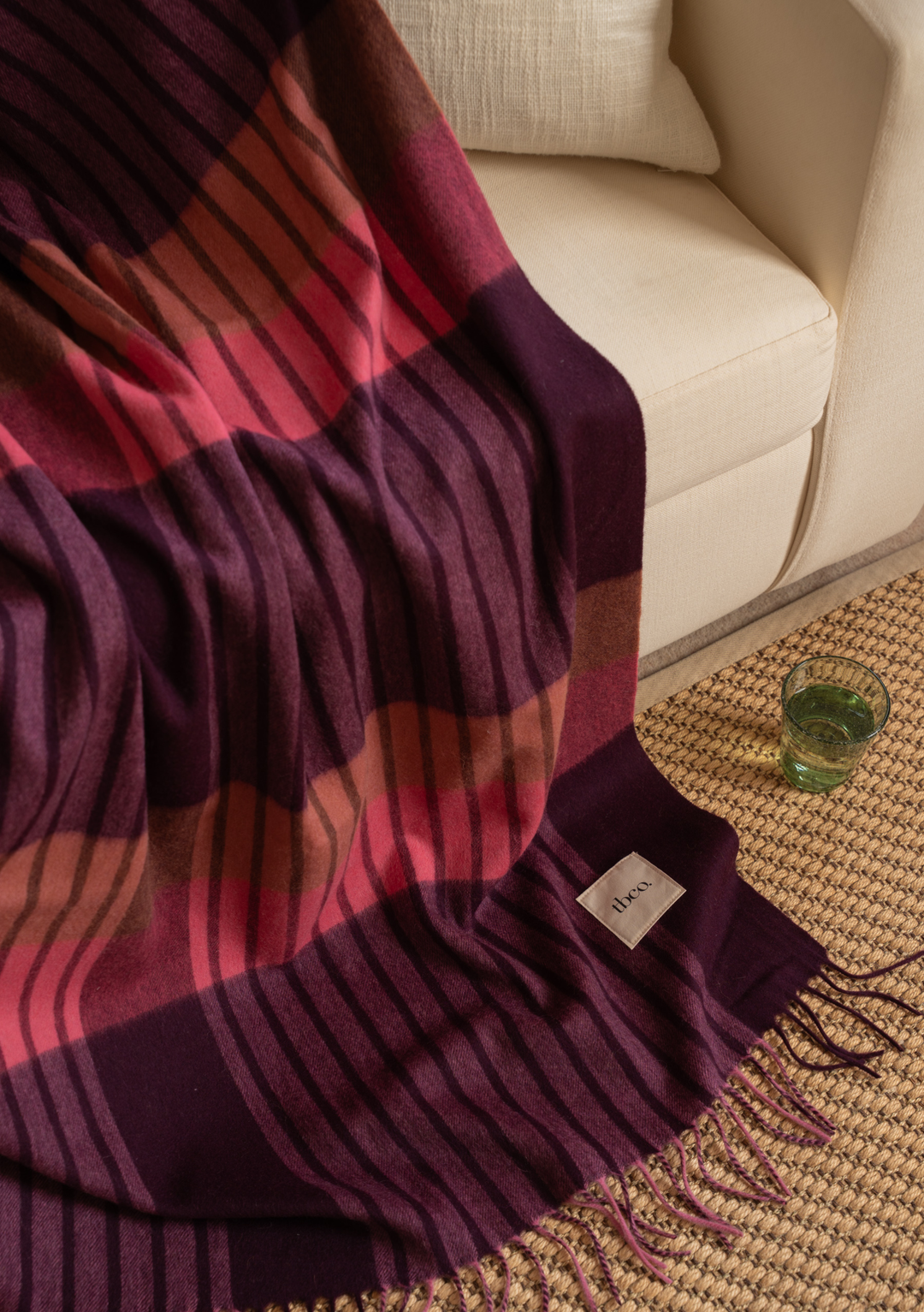 Lambswool Blanket in Pink Pop Stripe