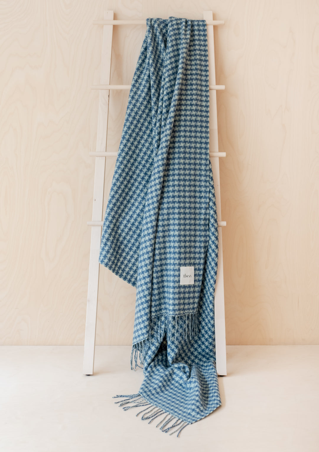 TBCo - Sample Sale Cashmere Blanket in Green Star Houndstooth