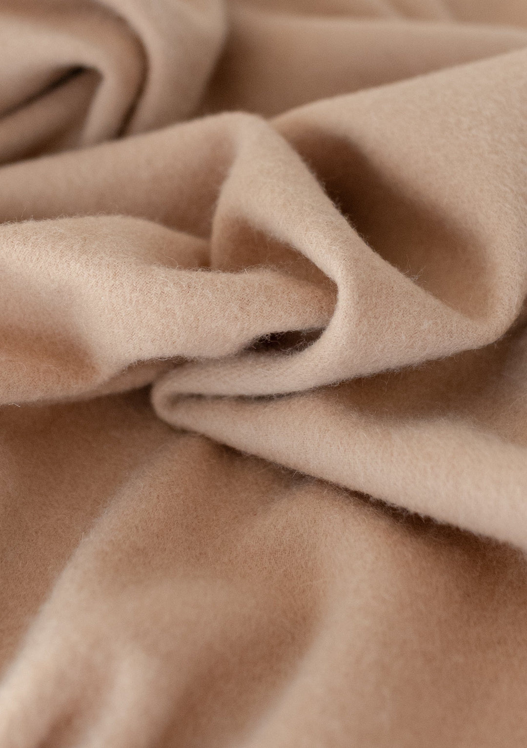 Lambswool Blanket Scarf in Light Camel - TBCo 