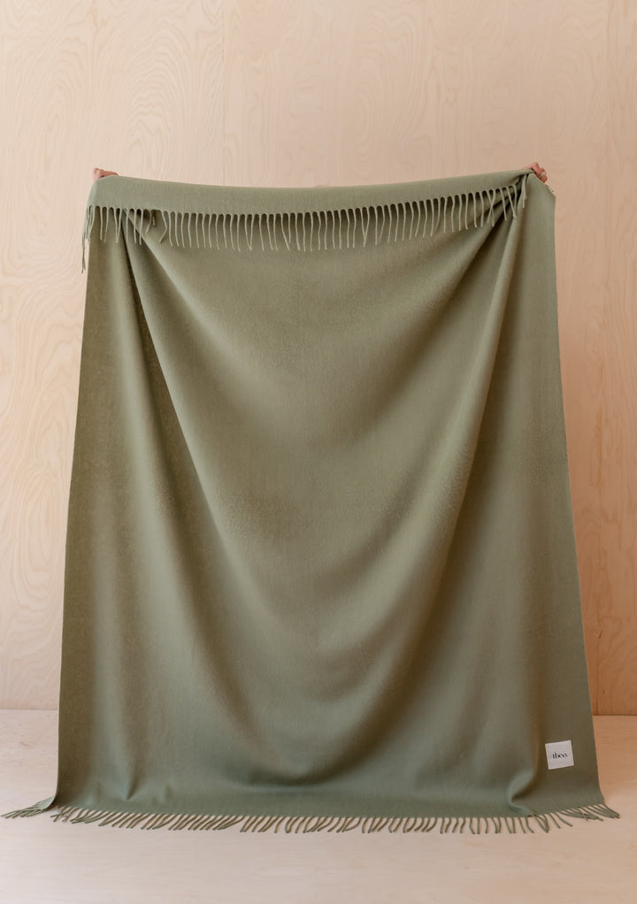 Lambswool Blanket in Olive