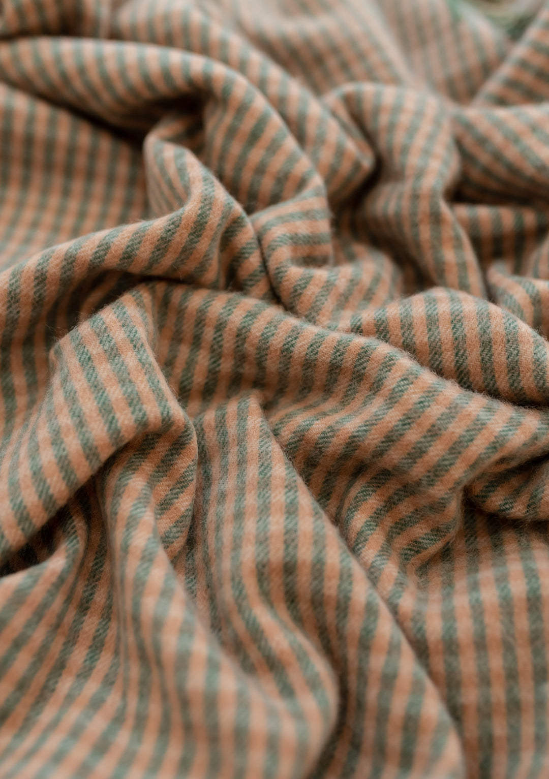 Sample Sale Lambswool Blanket in Green Twill Check