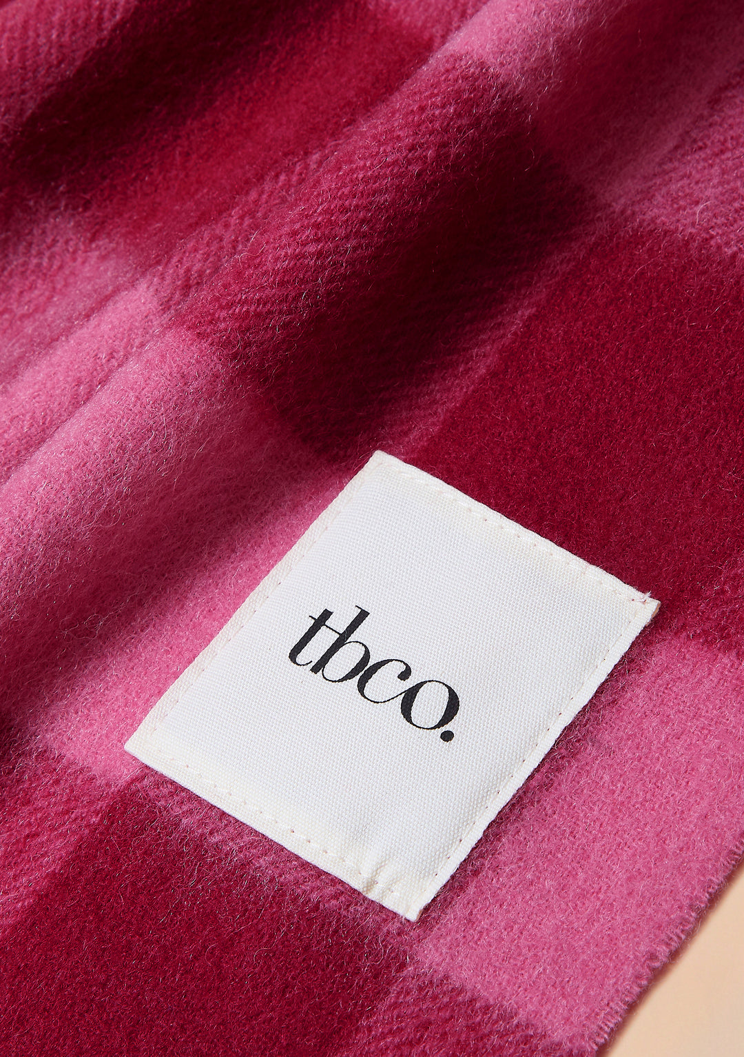 Lambswool Skinny Scarf in Pink & Burgundy Gingham