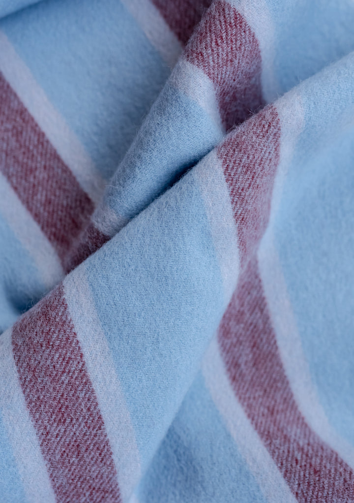 Lambswool Scarf in Blue Stripe