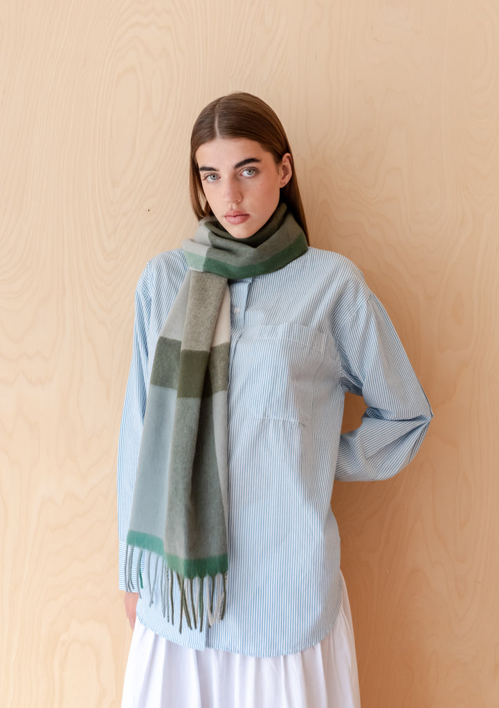 Lambswool Oversized Scarf Block Check