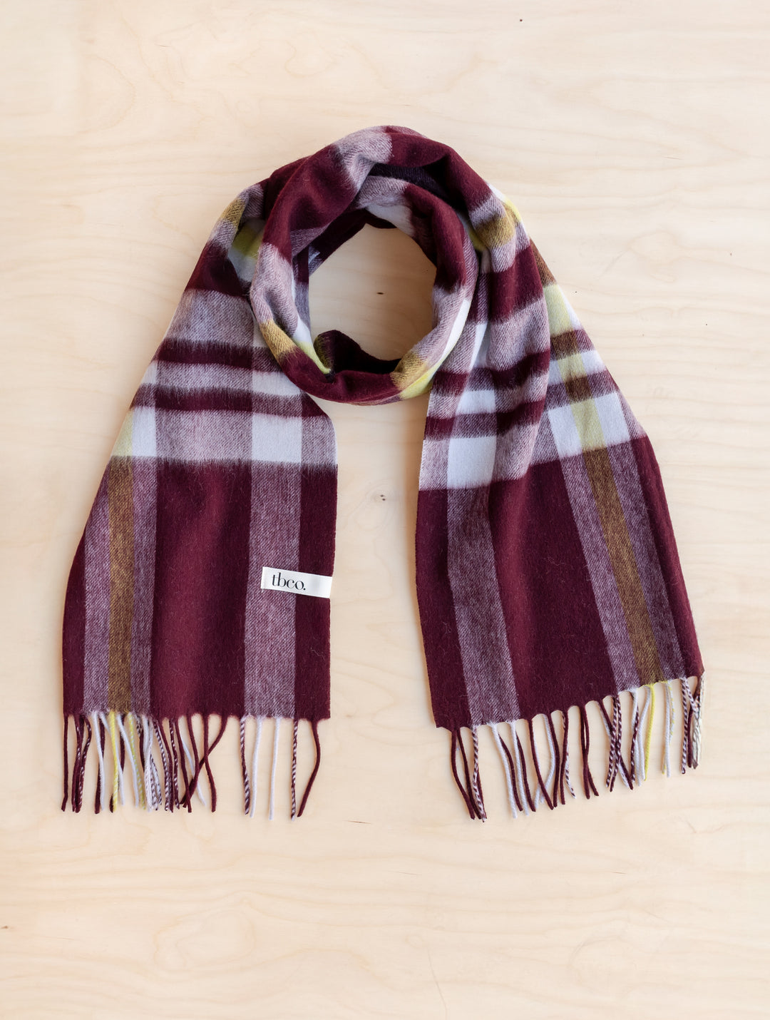 Lambswool Oversized Scarf in Burgundy Modern Tartan