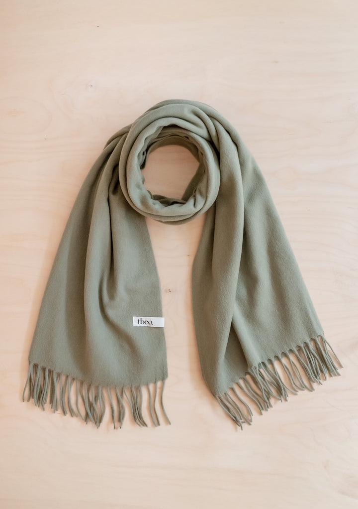 Lambswool Blanket Scarf in Olive