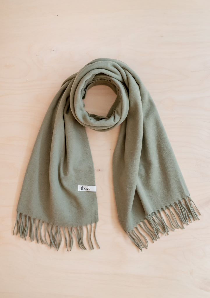 Lambswool Blanket Scarf in Olive – TBCo