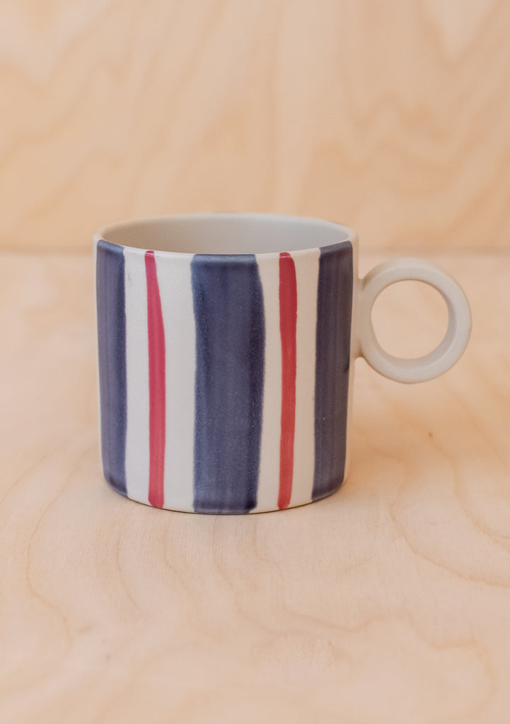 Blue Stripe Hand-Painted Mug