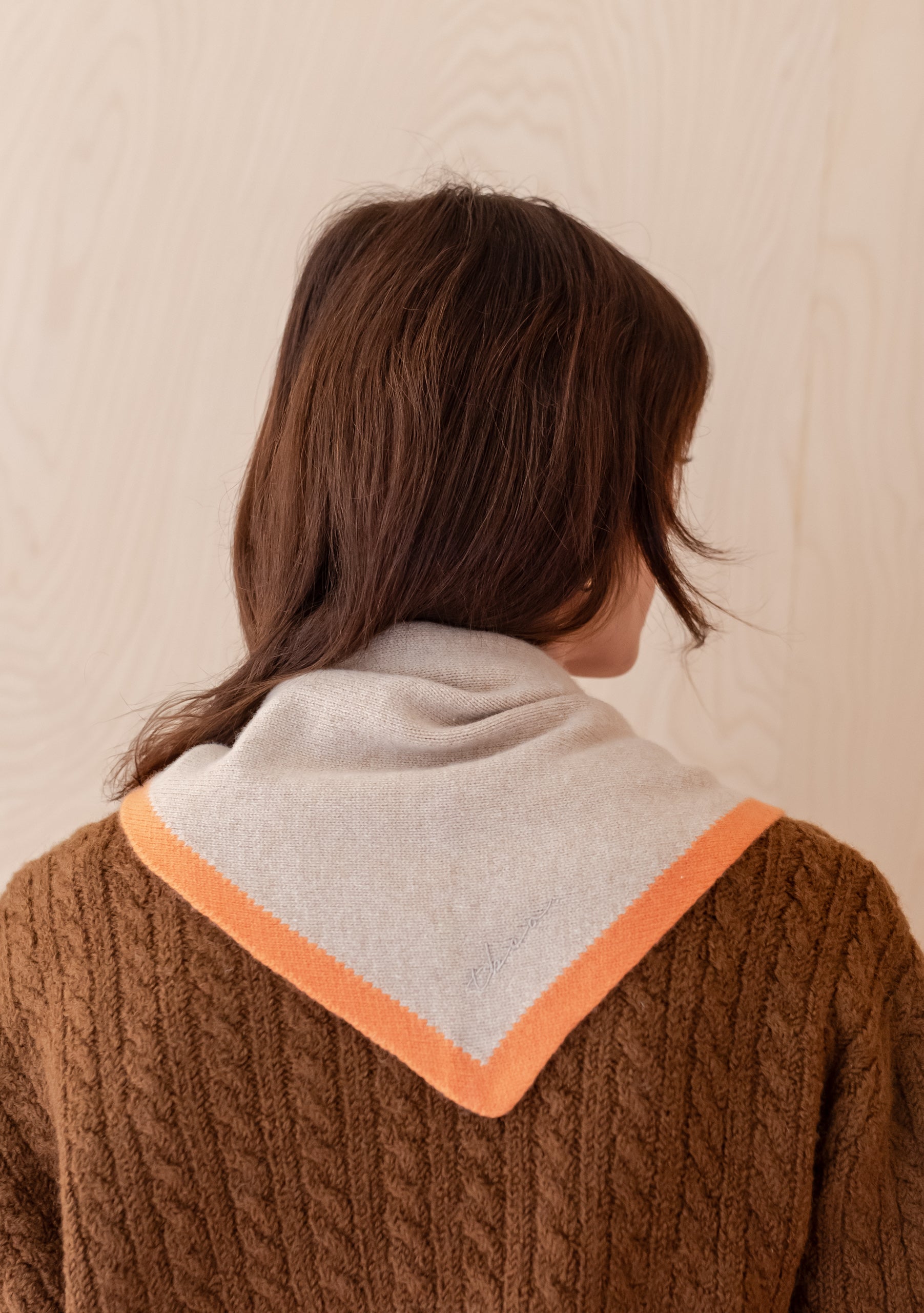 Merino Triangle Scarf in Camel & Apricot – TBCo